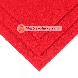 Корейский жесткий фетр тонкий (S-09), красный 23x19см Корейский жесткий фетр тонкий (S-09), красный 23x19см
