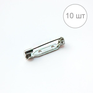 Основа для броши 2,4 см (OBS-24), серебро, 10 шт