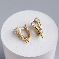 Швензы английский замок (SHZZ-14) с кубическим цирконием, позолота