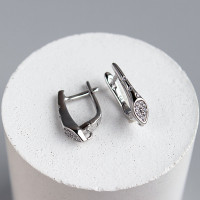 Швензы английский замок (SHRZ-7) с кубическим цирконием, родиевое покрытие