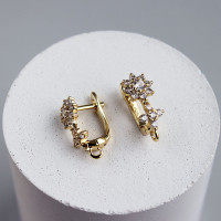 Швензы английский замок (SHZZ-15) с кубическим цирконием, позолота