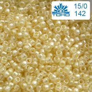 Японский бисер TOHO 15/0 142, 5 гр, банановое пюре, цейлон