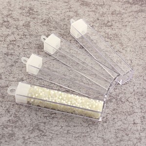 Туба квадратная, сторона 1,5 см, высота 8,5 см, контейнеры для бисера